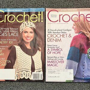 Crochet! Magazine Lot 2~July & Sept 2008~Crochet Patterns Inside~Excellent Cond.